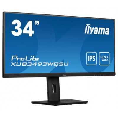 MONITOR IIYAMA 34" XUB3493WQSU-B5, IPS, 75HZ, 4MS, HDMI, USB, DISPLAYPORT, ALT, REG ALT, GIRO, INCL (Espera 4 dias)